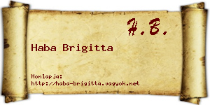 Haba Brigitta névjegykártya